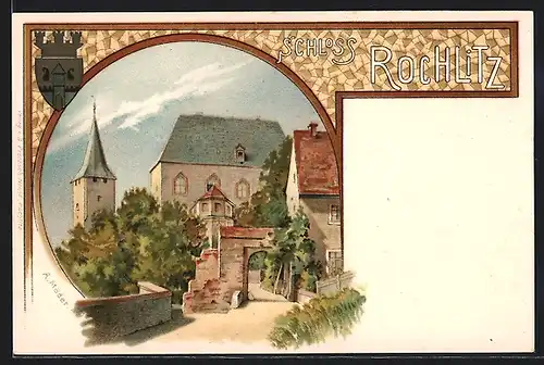 Lithographie Rochlitz, Partie des Schlosses
