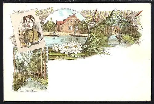 Lithographie Lübbenau, Wotschofska Etablissement