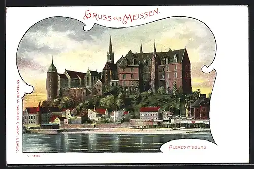 Passepartout-AK Meissen, Albrechtsburg