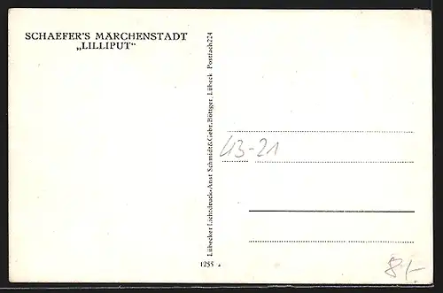 AK Schaefer's Märchenstadt Liliput, Tänzer in Trachtenkleidung