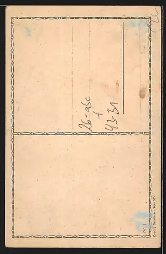 Künstler-AK O. Elsner: Schubert-Lieder, Der Tod und das Mädchen, Frau sitzt an einer Klippe