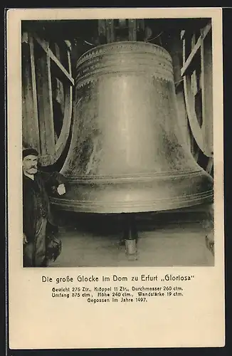 AK Erfurt, Grosse Glocke Gloriosa im Dom