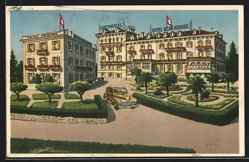 AK Lugano, Hotel Continental und Beau Regard, Bes. W.u.E. Fassbind