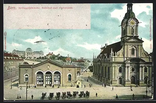 AK Bern, Heiliggeistkirche, Bahnhof und Universität