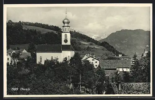 AK Thusis, Kirche mit Umgebung