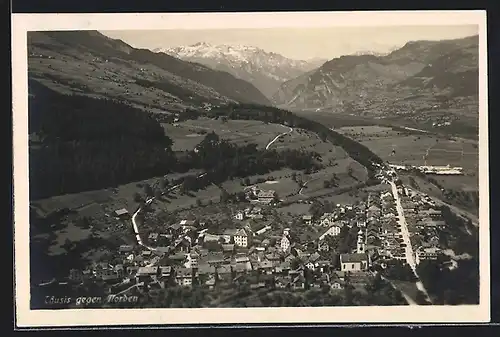 AK Thusis, Luftaufnahme gegen Norden