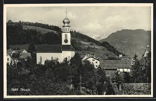 AK Thusis, Kirche mit Umgebung
