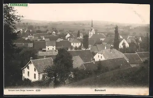 AK Boncourt, Teilansicht von der Bergwiese aus gesehen