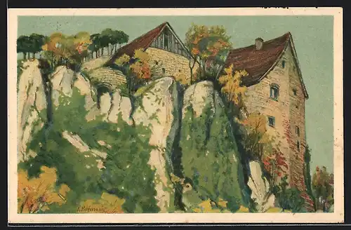 Künstler-AK Pleujouse, Chateau de Pleujouse