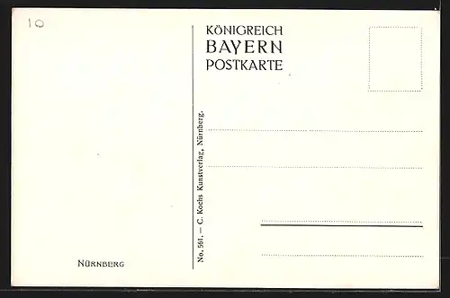 Künstler-AK Heinrich Kley: Nürnberg, Teilansicht