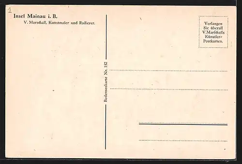 Künstler-AK Mainau i. B., Inselpanorama