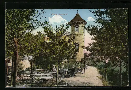 AK Jena, Gasthaus Landgraf mit Turm