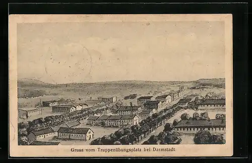 AK Darmstadt, Blick auf Truppenübungsplatz
