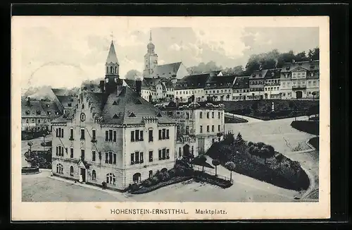 AK Hohenstein-Ernstthal, Marktplatz mit Rathaus