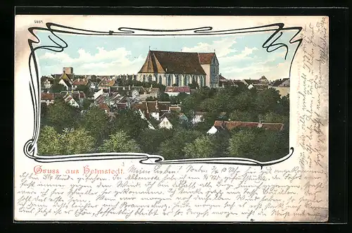 AK Helmstedt, Teilansicht mit Kirche