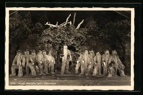 AK Oberstdorf / bayr. Allgäu, Wilde Männdle Tanz, Aufführung