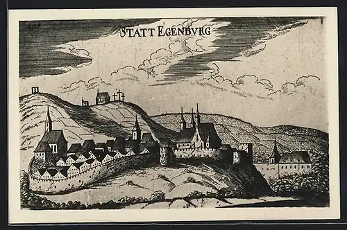 AK Eggenburg, Ortsansicht aus der Vogelschau