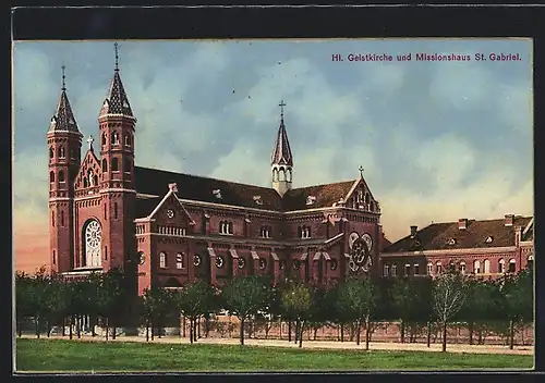 AK Mödling, Hl. Geistkirche und Missionshaus St. Gabriel