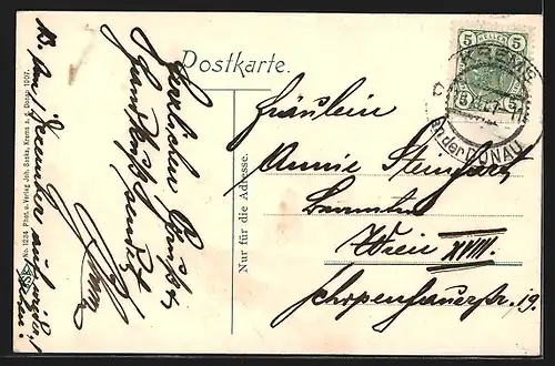 AK Stein a. d. Donau, Teilansicht mit Kirche