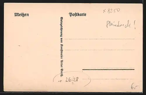 Steindruck-AK Meissen, Gesamtansicht