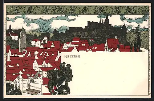 Künstler-AK Meissner & Buch (M&B) Nr. 9: Meissen, Panorama