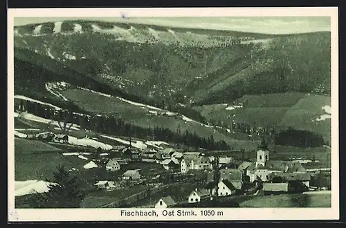 AK Fischbach, Ortsansicht gegen die Berge