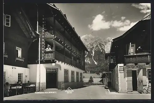 AK Ramsau, Strassenpartie mit Gasthaus Kulmwirt