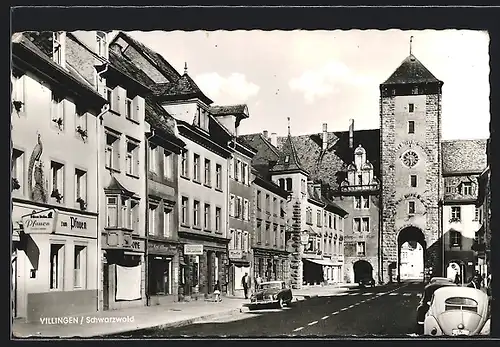 AK Villingen, Strassenpartie im Ort