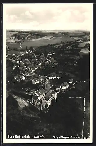 AK Rothenfels / Mainfr., Blick auf die Burg, Fliegeraufnahme