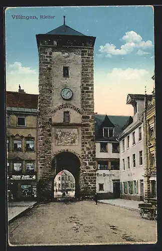 AK Villingen, Riettor mit Tor-Brauerei