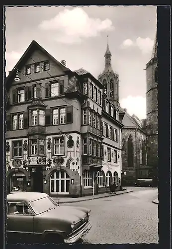 AK Villingen, Strassenpartie mit Gasthaus Raben