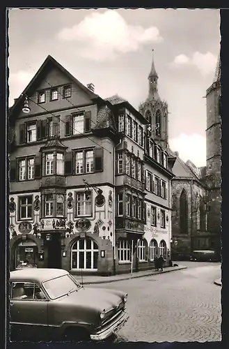 AK Villingen, Strassenpartie mit Gasthaus Raben