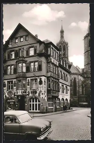 AK Villingen, Strassenpartie mit Gasthaus Raben