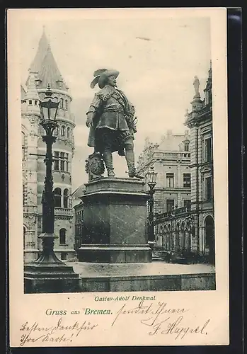 AK Bremen, Gustav-Adolf Denkmal