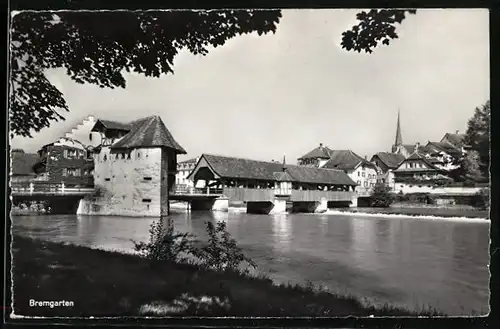 AK Bremgarten, Flusspartie mit Brücke