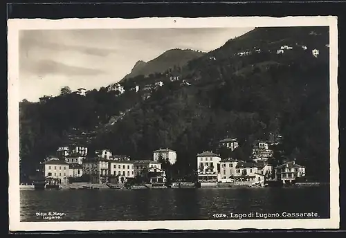 AK Cassarate, Blick vom Lago di Lugano auf die Ortschaft