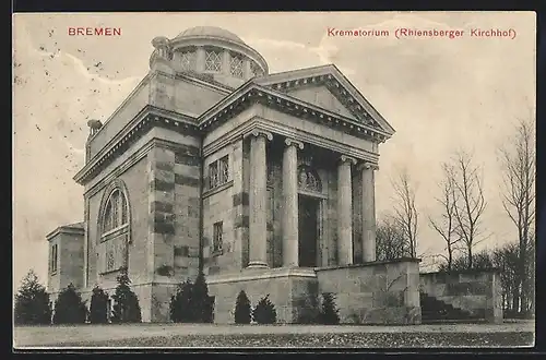 AK Bremen, Krematorium auf dem Rhiensberger Kirchhof