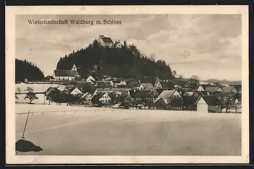 AK Waldburg, Totale mit Schloss im Winter