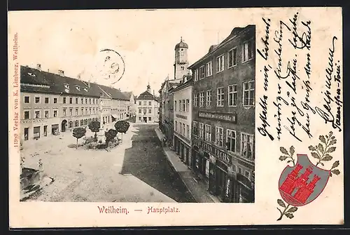 AK Weilheim, Hauptplatz, Wappen