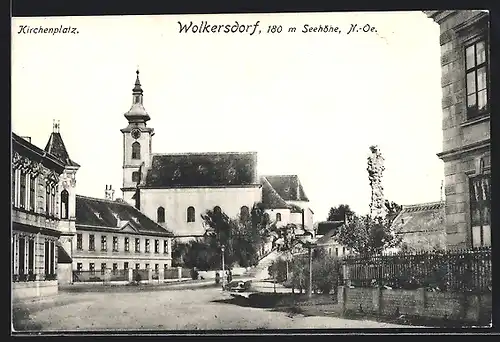 AK Wolkersdorf, Partie am Kirchenplatz