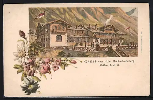 Lithographie Puchberg, Hotel Hochschneeberg