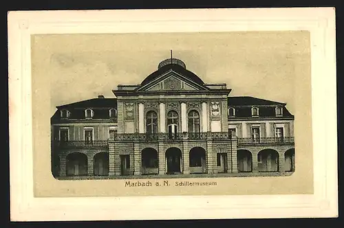 AK Marbach, Blick auf Schillermuseum