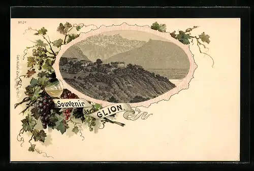 Lithographie Glion, Ortspartie