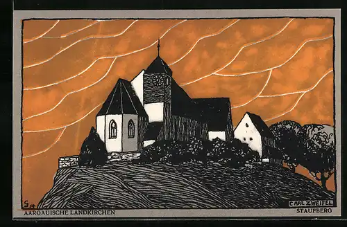 Künstler-AK sign. Carl Zweifel: Staufberg, Blick zur Kirche