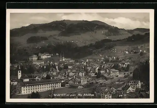 AK Wald, Ortsansicht gegen Alp Scheidegg