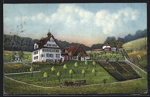 Künstler-AK Holderbank, Heilstätte Effinger-Hort