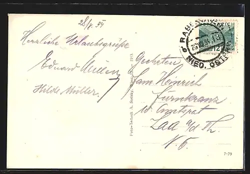 AK Rabenstein, Ortsansicht vom Berg aus