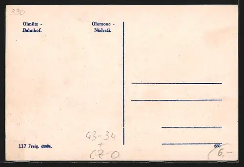 AK Olomouc, Hlavni nádrazi