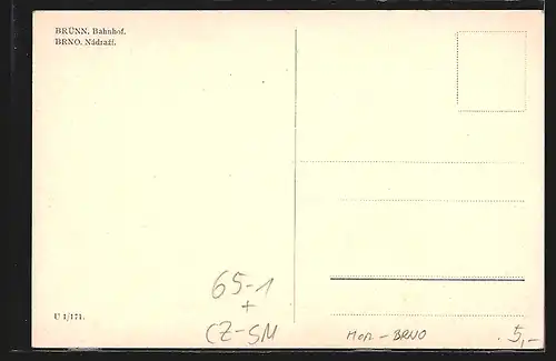 AK Brünn / Brno, Partie am Bahnhof