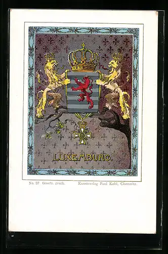 Lithographie Wappen von Luxemburg